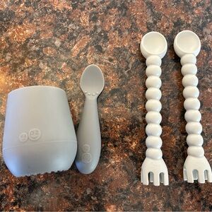 Ezpz Mini cup spoon and Ryan & Rose spoons.